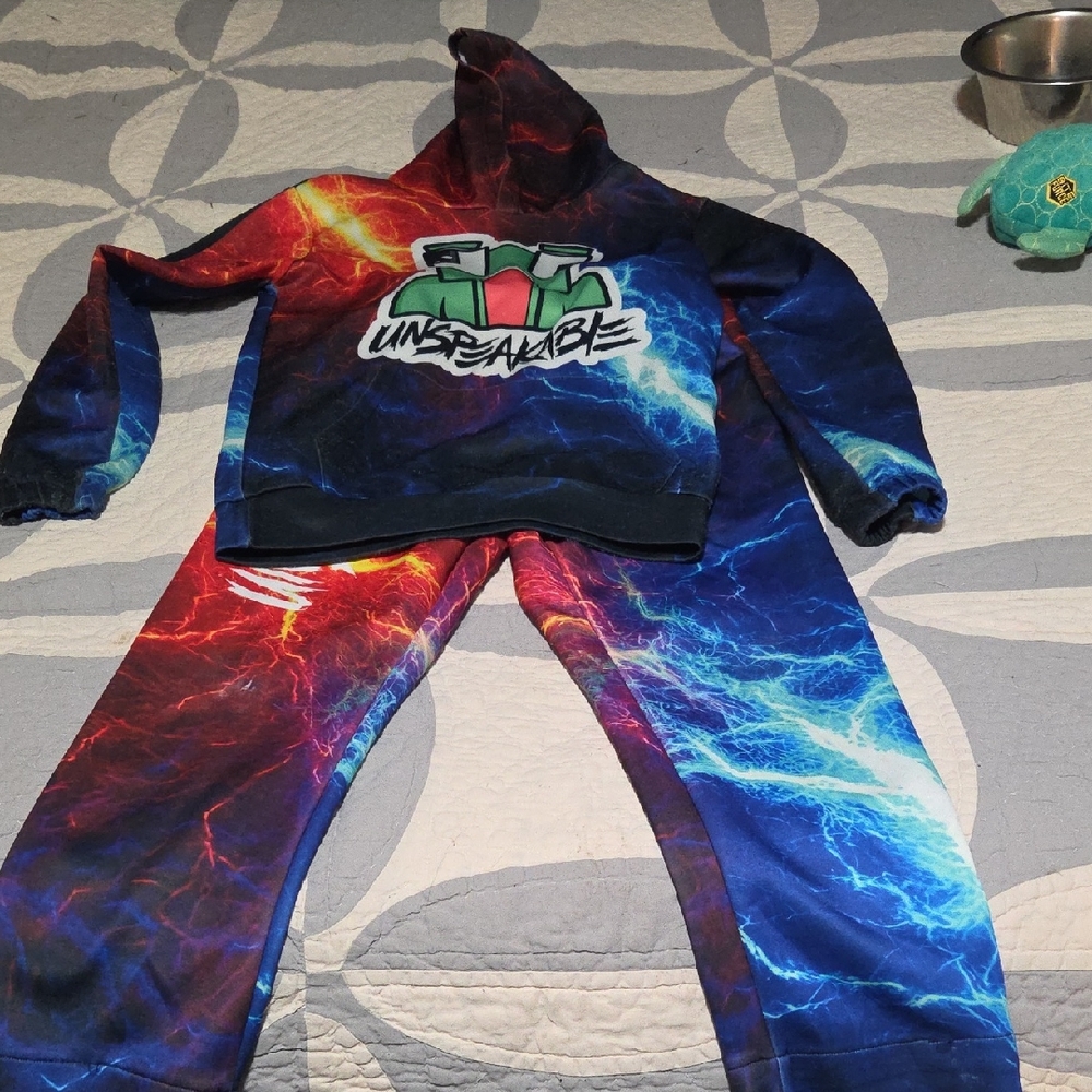 Unspeakablr Graphic Hoodie and Jogger Set